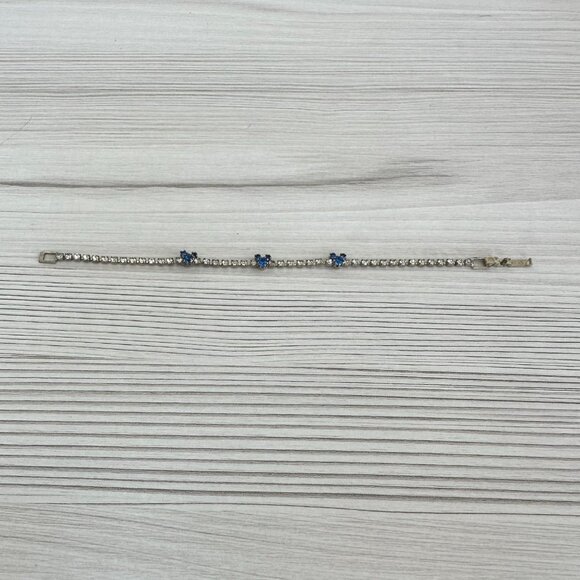 Vintage Mickey Mouse Crystal & Sapphire Inspired Tennis Bracelet - Picture 2 of 10